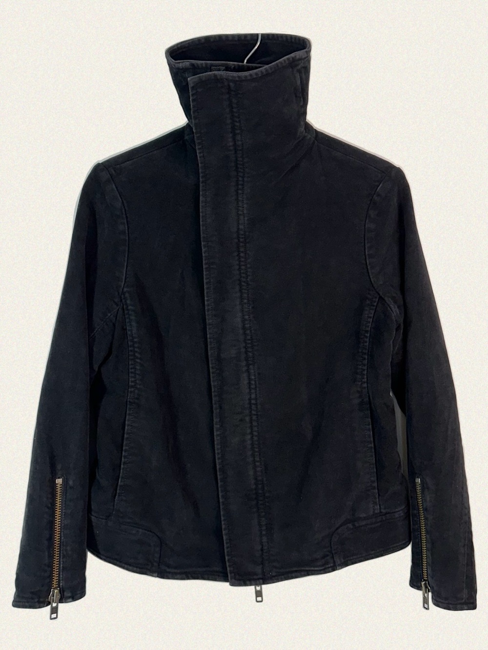 Nili Lotan Moleskin Asymmetric Moto Biker Jacket - Picture 3 of 8